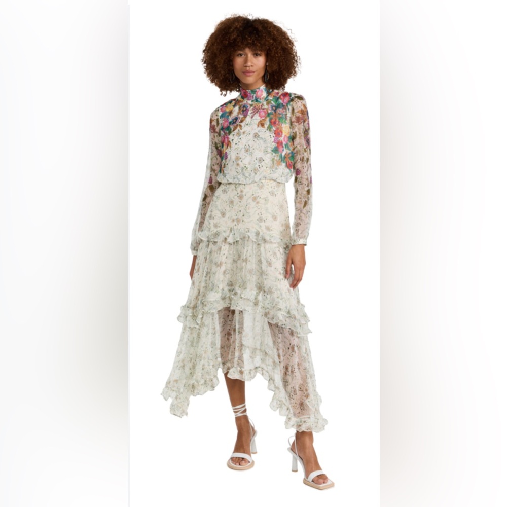 Saloni size US 6 Georgette Dress silk
